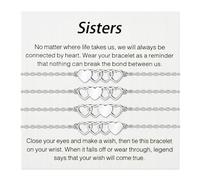 BOCHOI 2/3/4 Amistad He2/3/4 Amistad Hermana Pulseras Pulseras de la Amistad Pulsera de Plata con Forma de Corazón Regalos Navidad para las Niñas Mejores Amigos Bracciali per uomo e donna 83
