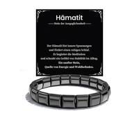 Bochoi - Pulsera de hematita natural, para hombre, ideal para regalo de cumpleaños, regalo de fiesta de los peres, regalos para papá Grand Pere Mari Novio, pareja regalos personalizados, Navidad, joya