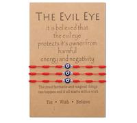 BOCHOI Pulsera de mal de ojo para mujer con 7 cuerdas, cordón negro, amuleto protector de la suerte Ojo Turco, pulseras para hombres, niñas, niños, familia, pareja, amigos, talla única, Nailon, Sin