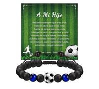 BOCHOI Un regalo para mi hijo Fútbol Pulsera, Pulsera de fútbol, Pulseras Ajustable Vistoso Pulsera, Pulsera de dijes de la Copa Mundial de Fútbol