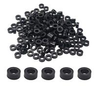 bociloy 200 espaciadores redondos de nailon negro de 4 mm ID 7 mm OD 3 mm de altura, espaciadores de plástico no roscados para tornillos M4, interruptor de toma de corriente eléctrica, conjunto de