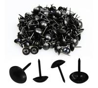 bociloy 200 tachuelas de tapicería de 9 x 13 mm, tachuelas decorativas para muebles, tachuelas de cabeza redonda, tachuelas para muebles tapizados, tablero de corcho, color negro
