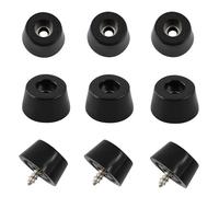 bociloy 24 patas de goma para cortar de 1 cm de alto x 2 cm de ancho, almohadillas redondas para muebles, patas antideslizantes suaves con arandela de acero inoxidable y tornillos para muebles y