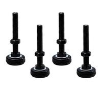 bociloy 4 patas niveladoras roscadas ajustables M12 x 80 mm, acero al carbono resistente a prueba de golpes, para muebles de banco de trabajo, armario, diámetro de la base de 1.57 pulgadas