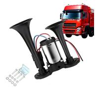 Bocina Camion 12V/24V, 600DB Bocina Coche con Compresor | Doble Trompeta Claxon Auto, para Vehículos Camión Tren Barca Van SUV Coches(Mix-24v)