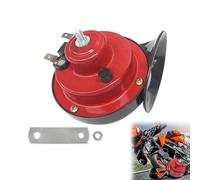 Bocina Coche 12V,12V Bocina de Caracol de Coche,Claxon para Coche,Bocina de Tren de Eléctrica Impermeable,Universal Bocina de Caracol Fuerte Impermeable,12V Cuerno de Aire de Caracol (Rojo)