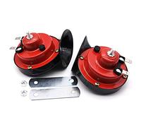 Bocina Coche 12V Universal 2 unids auto altavoz vehículo 18 voces tono altavoces de música cuernos alarma 12v motor motocicleta señal cuerno(2pcs black)
