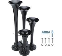 Bocina Coche 150dB 4 trompetas bocinas de coche for barco tren vehículo 12V/24V(Noir)