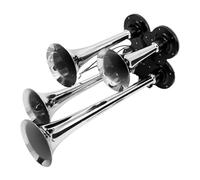 Bocina Coche 150dB 4 trompetas bocinas de coche for barco tren vehículo 12V/24V(Silver)