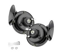Bocina Coche 2 uds 12V coche bocina tipo Caracol señal fuerte camiones barcos marinos motocicletas altavoz automotriz Kit impermeable(Noir)
