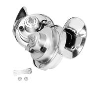 Bocina Coche 2 uds 12V coche bocina tipo Caracol señal fuerte camiones barcos marinos motocicletas altavoz automotriz Kit impermeable(Silver)