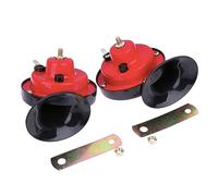 Bocina Coche 2 uds 12V coche bocina tipo Caracol señal fuerte camiones barcos marinos motocicletas altavoz automotriz Kit impermeable(Red)