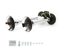 Bocina de Aire Neumática de Doble Trompeta 130dB 12V/24V para Auto, Camión y Tren - Metal ABS