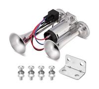 Bocina de aire para vehículos de 12 V, doble tubo, trompeta eléctrica compuesta de metal, 600 dB, kit de aire súper ruidoso, viaje por carretera