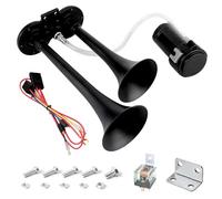 Bocina de Camión 12V, 150dB Bocina de Coche Súper Fuerte, Bocina de Doble Tubo con Aire Compresor para Camión, Tren, Coche, Barco, Furgoneta