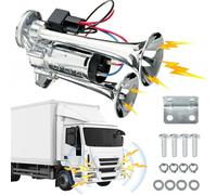 Bocina de Coche 12V/24V,Bocina de Aire Bocina de Coche,Bocina de Coche Súper Fuerte con Bocina de Aire Compresor,Kit de Bocina Alta para Camión,Tren, Furgoneta,bocina de aire súper fuerte de 600 dB