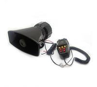 Bocina de Sirena para Coche, 2 V, 100 W, Sirena Ruidosa para Coche, Bocina de Alarma, Altavoz de Advertencia, Megáfono de Mano, 7 Tonos, Boca Cuadrada a Prueba de Agua
