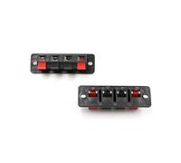 Bocina de unión de terminales de poste reutilizable, plástico, metal, negro, rojo, 4 pines, 2 piezas, diseño profesional