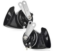 Bocina eléctrica de alto rendimiento, 12 V, impermeable, doble bocina eléctrica con diafragma grande, 126 dB, para coches, motocicletas y camiones, color negro