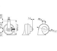 Bocina HELLA 3FH 012 010-021 VW ROUTAN 4 2008-201
