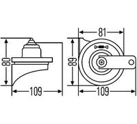Bocina rojo/negro Conexión de enchufe plano 3FH 007 424-811 HELLA