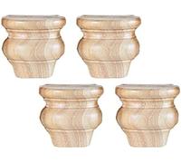 BOCNYC 4 Pieces Solid Wood Furniture Legs Furniture Feet Replacement Table Legs,for Sofa Bed Cabinet Chair Couch Desk Feet,Wood Color,6cm