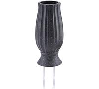 bocola Jarrón de plástico para Cementerio, Flores Artificiales, Soporte Floral, lápidas, decoración de tumbas, marcadores de lápida Humana con Agujero de Drenaje, Picos Largos de Metal, Recuerdos al