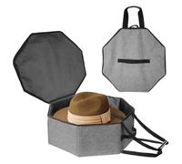 Boczif Bolsa organizadora para Guardar Sombreros, Ideal para Mujeres y Hombres, Estuche para Sombreros de Vaquero con asa para Viajes (Gris)