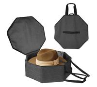 Boczif Bolsa organizadora para Guardar Sombreros, Ideal para Mujeres y Hombres, Estuche para Sombreros de Vaquero con asa para Viajes (Gris Oscuro)