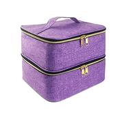 Boczif Maleta de Esmalte de uñas, Bolsa de Almacenamiento de Esmalte de Doble Capa, Bolsa de Almacenamiento de, Traje de uñas y lámpara de Secado de uñas (Púrpura)