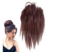 Bod de cabello rizado, peluca para el cabello de moño,Costume elegante Wig Elastic - Extensiones de cabello de cola de caballo, bollos naturales desordenados para niñas, salir, vestido diario