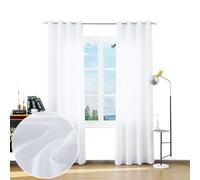 BOD HOME 2 Piezas de Cortina Translúcida para Salón, Cortinas Decorativas con Textura Suave, Cortina para Ventana con Ojales, Accesorio para el Hogar, Cortina Estética de 140x260cm Color Blanco