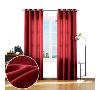 BOD HOME 2 Piezas de Cortina Translúcida para Salón, Cortinas Decorativas con Textura Suave, Cortina para Ventana con Ojales, Accesorio para el Hogar, Cortina Estética de 140x260cm Color Burdeos