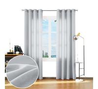 BOD HOME 2 Piezas de Cortina Translúcida para Salón, Cortinas Decorativas con Textura Suave, Cortina para Ventana con Ojales, Accesorio para el Hogar, Cortina Estética de 140x260cm Color Gris