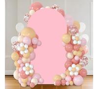 Boda arco de fondo rosa, 100 x 200 cm, tela de fondo de arco de doble cara, para bodas, fiestas, cumpleaños, baby shower, banquete (3,6 x 6,6 pies)