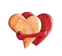 Boda Corazones de Madera, Abrazo Decoraciones de Madera, pequeños Tokens Abrazos sosteniendo un Regalo de Manos para Amigos, Regalos de Boda de Navidad de San di