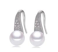 Boda de agua dulce Pearas de perlas Naturales Mujeres, Real 925 Joyas de pendientes Hija Cumpleaños