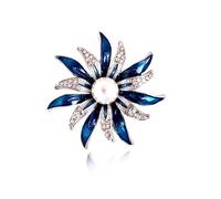 Boda De Boda Retro Broche De Fuegos Artificiales De Diez Rianas De Cristal Azul Grande Para Mujeres,Azul 1,Talla Única