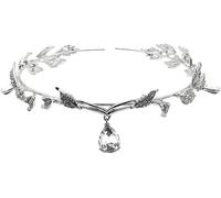 Boda de cabello de la boda Decoración del cabello de la novia: Corona del techo de la boda de la corona de la hoja de la hoja de cristal