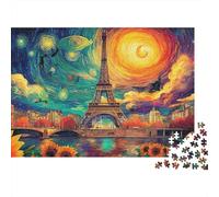 Boda en París Extra Thick Cardboard Eiffel Estrellado Imprimir Jigsaw Puzzle Bundle Stress Relief Travel Activity Gift for Family Puzzle Senior Lovers Collectors 70x50cm/1000pcs