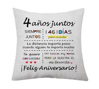 Boda Funda de Cojín para Esposa Marido 4 Años de Matrimonio Regalo para Parejas Padres Mamá Papá Abuela Abuelo Tío Tía Amigas Mujeres Hombres (4)