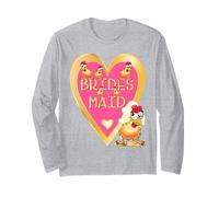 Boda Gallina Gallinero Novia Divertida Dama de Honor Manga Larga