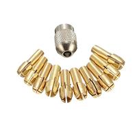 Bodbii 11PCS / Set Brass Portabrocas Collet bits 0.5-3.2mm 4.3mm vástago del Tornillo Tuerca de Repuesto para la Herramienta rotativa Dremel