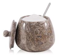 Bodega de sal de mármol con tapa de 4 pulgadas, contenedor de sal hecho a mano para encimera, caja de sal, soporte de sal con tapa y cuchara, recipiente de sal y pimienta, bodega de sal