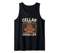 Bodega sobre la vida social Sommelier Camiseta sin Mangas