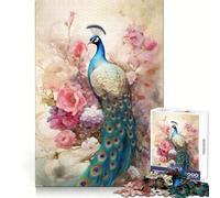 Bodegón de Pavo Real con Flores como una Pintura Rompecabezas de 1000 Piezas para Adolescentes Ayuda a Mejorar la Memoria Diseño fácil de armar Regalo conmovedor (50x75cm)