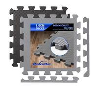 BodenMax Tapete Puzzle Suelo Goma EVA Tatami Puzzle Alfombra Puzzle Suelo Gimnasio en casa Esterilla Fitness - Puzzle Mat 18 losetas Modular 30x30x1cm - Gris 1.66 m²
