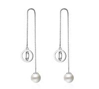 Bodería de aretes de caída, círculos de aretes de amistad con borde con pendientes blancos de perla para orejas ui