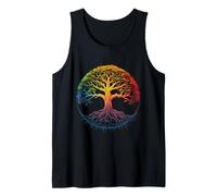 Bodh Gaya Bodhi Árbol Arco Iris Chakra Meditación Arte Camiseta sin Mangas