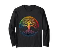 Bodh Gaya Bodhi Árbol Arco Iris Chakra Meditación Arte Manga Larga